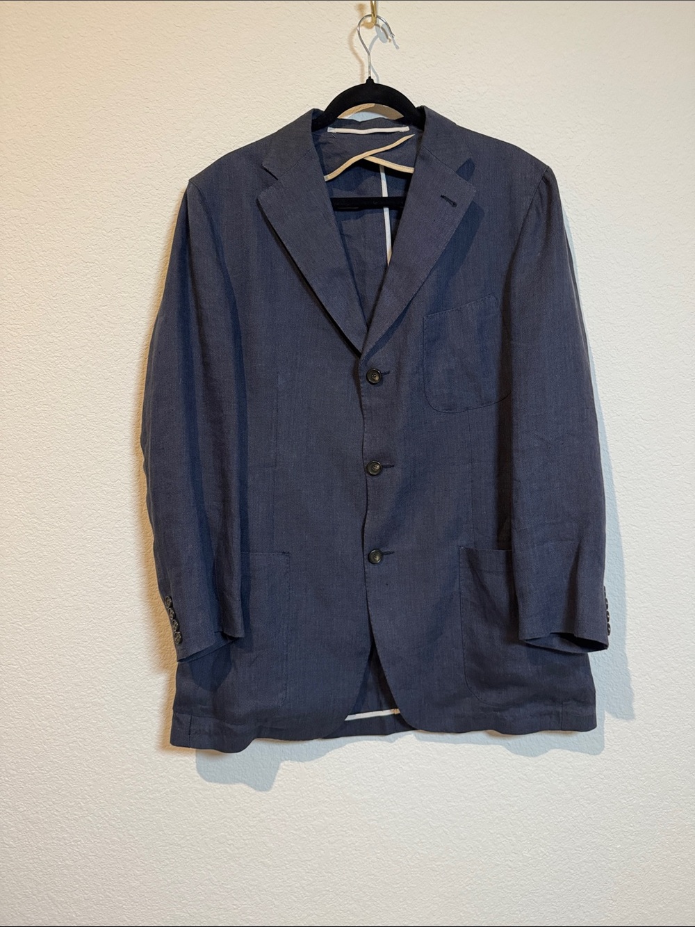 Lanvin Blue Linen Blazer IT 52R/US 42R